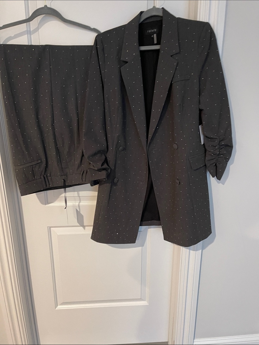 Isabel Marant Black Pin-Dot Double-Breasted Blazer with Matching Trousers